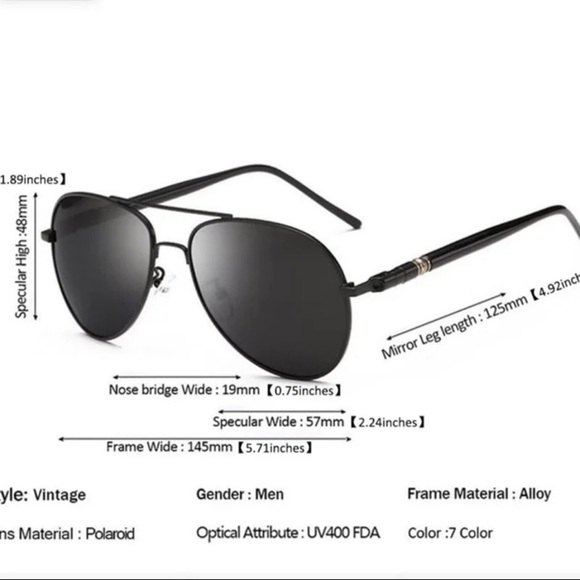 Mens Brown Metal Frame Aviator Sunglasses Polarized Lenses New - Picture 7 of 7